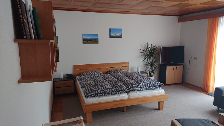 Doppelbett im Wohnzimmer